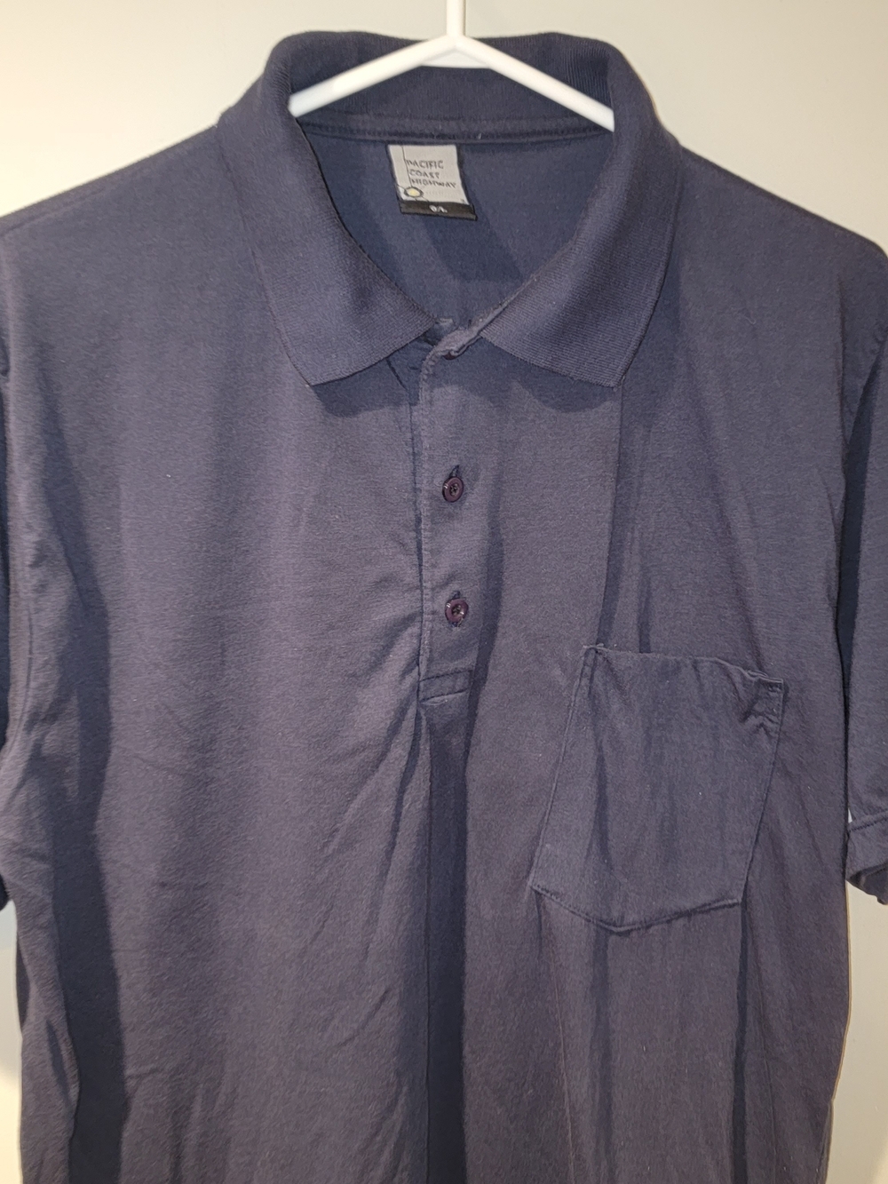 Navy Short-Sleeve Polo Shirt with Pocket
